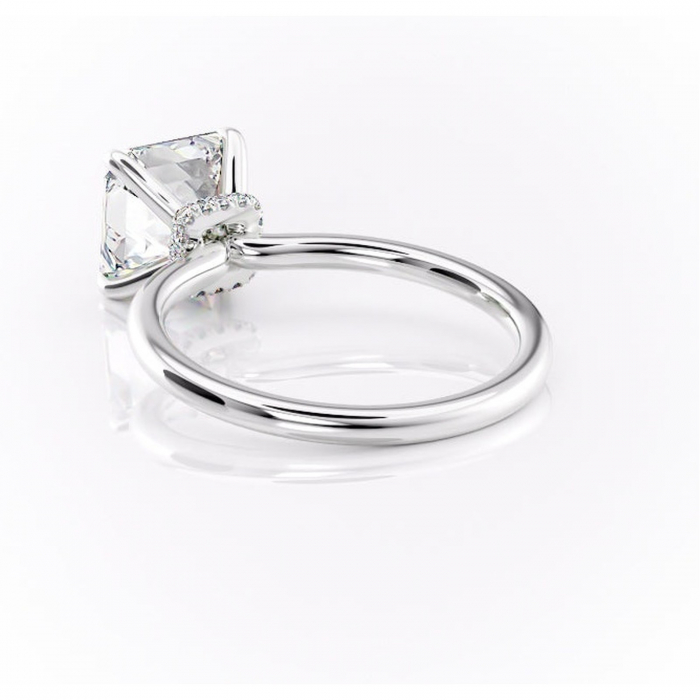 Inel de logodnă Ophelia din aur Alb 14kt cu moissanite tăietură asscher – Solitar rafinată pentru profil înalt | Personalizează și configurează gratuit online [4]