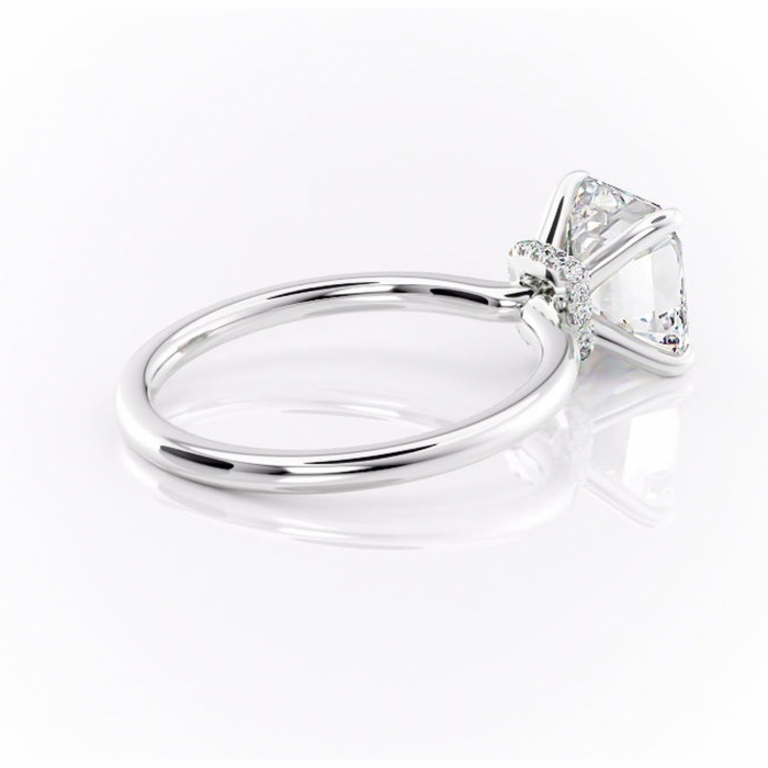 Inel de logodnă Ophelia din aur Alb 14kt cu moissanite tăietură asscher – Solitar rafinată pentru profil înalt | Personalizează și configurează gratuit online [3]