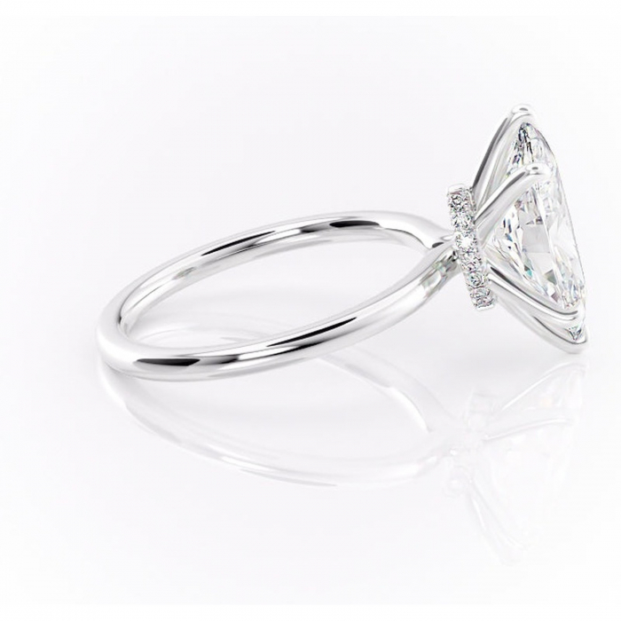 Inel de logodnă Ophelia din aur Alb 14kt cu moissanite tăietură marquise – Solitar rafinată pentru profil înalt | Personalizează și configurează gratuit online [2]