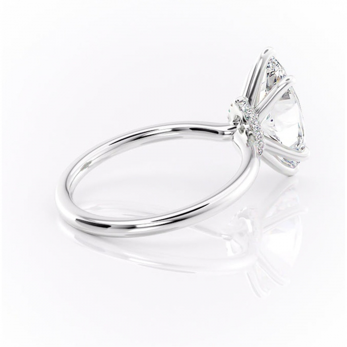 Inel de logodnă Ophelia din aur Alb 14kt cu moissanite tăietură marquise – Solitar rafinată pentru profil înalt | Personalizează și configurează gratuit online [3]