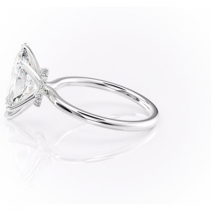 Inel de logodnă Ophelia din aur Alb 14kt cu moissanite tăietură marquise – Solitar rafinată pentru profil înalt | Personalizează și configurează gratuit online [6]