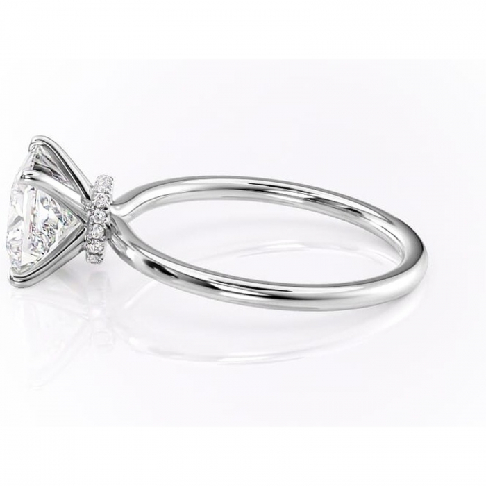 Inel de logodnă Ophelia din aur Alb 14kt cu moissanite tăietură princess – Solitar rafinată pentru profil înalt | Personalizează și configurează gratuit online [6]