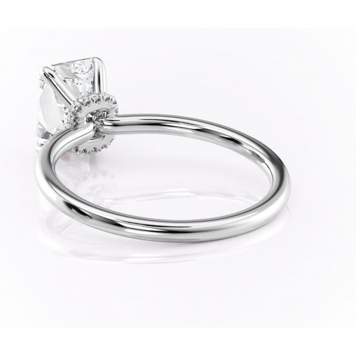 Inel de logodnă Ophelia din aur Alb 18kt cu moissanite tăietură radiantă – Solitar rafinată pentru profil înalt | Personalizează și configurează gratuit online [4]