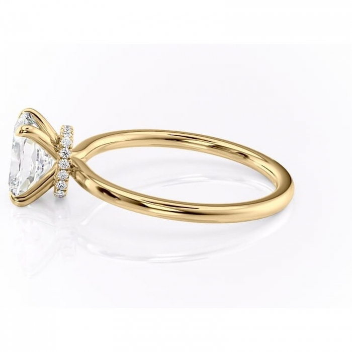 Inel de logodnă Ophelia din aur Galben 14kt cu moissanite tăietură asscher – Solitar rafinată pentru profil înalt | Personalizează și configurează gratuit online [6]