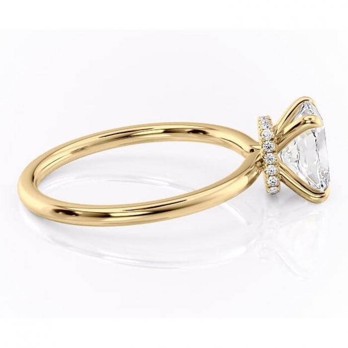 Inel de logodnă Ophelia din aur Galben 14kt cu moissanite tăietură asscher – Solitar rafinată pentru profil înalt | Personalizează și configurează gratuit online [2]