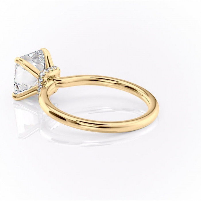 Inel de logodnă Ophelia din aur Galben 14kt cu moissanite tăietură asscher – Solitar rafinată pentru profil înalt | Personalizează și configurează gratuit online [5]