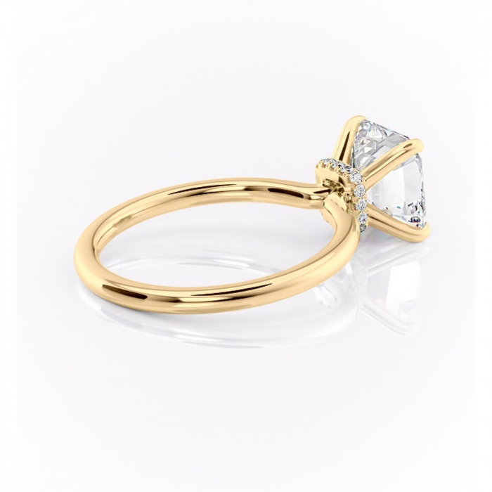 Inel de logodnă Ophelia din aur Galben 14kt cu moissanite tăietură asscher – Solitar rafinată pentru profil înalt | Personalizează și configurează gratuit online [3]