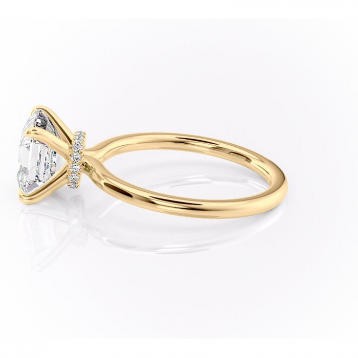 Inel de logodnă Ophelia din aur Galben 14kt cu moissanite tăietură asscher – Solitar rafinată pentru profil înalt | Personalizează și configurează gratuit online [6]