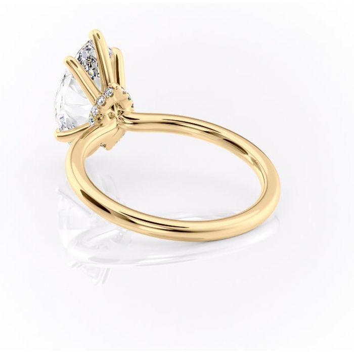 Inel de logodnă Ophelia din aur Galben 14kt cu moissanite tăietură marquise – Solitar rafinată pentru profil înalt | Personalizează și configurează gratuit online [4]