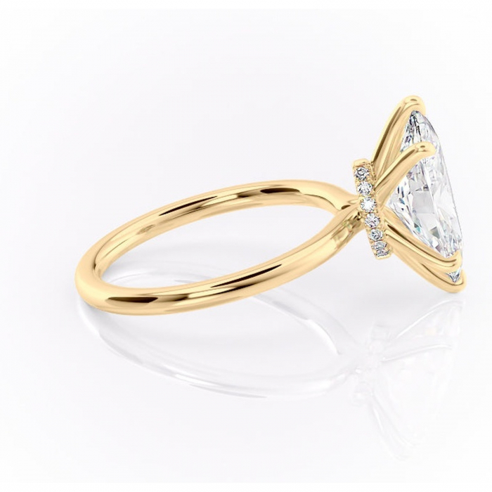 Inel de logodnă Ophelia din aur Galben 14kt cu moissanite tăietură marquise – Solitar rafinată pentru profil înalt | Personalizează și configurează gratuit online [2]