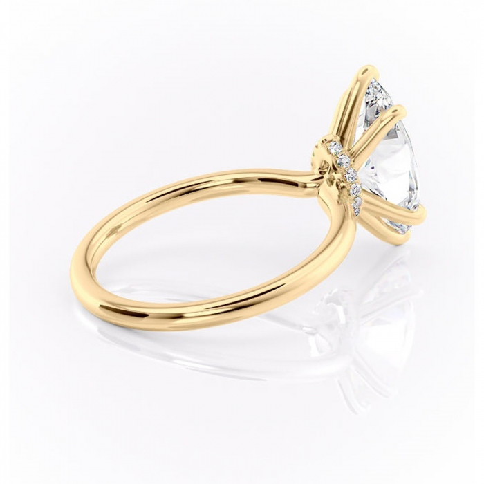 Inel de logodnă Ophelia din aur Galben 14kt cu moissanite tăietură marquise – Solitar rafinată pentru profil înalt | Personalizează și configurează gratuit online [3]