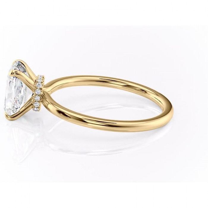 Inel de logodnă Ophelia din aur Galben 18kt cu moissanite tăietură radiantă – Solitar rafinată pentru profil înalt | Personalizează și configurează gratuit online [6]