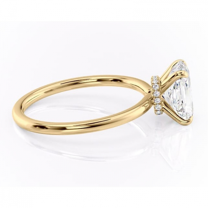 Inel de logodnă Ophelia din aur Galben 18kt cu moissanite tăietură radiantă – Solitar rafinată pentru profil înalt | Personalizează și configurează gratuit online [2]