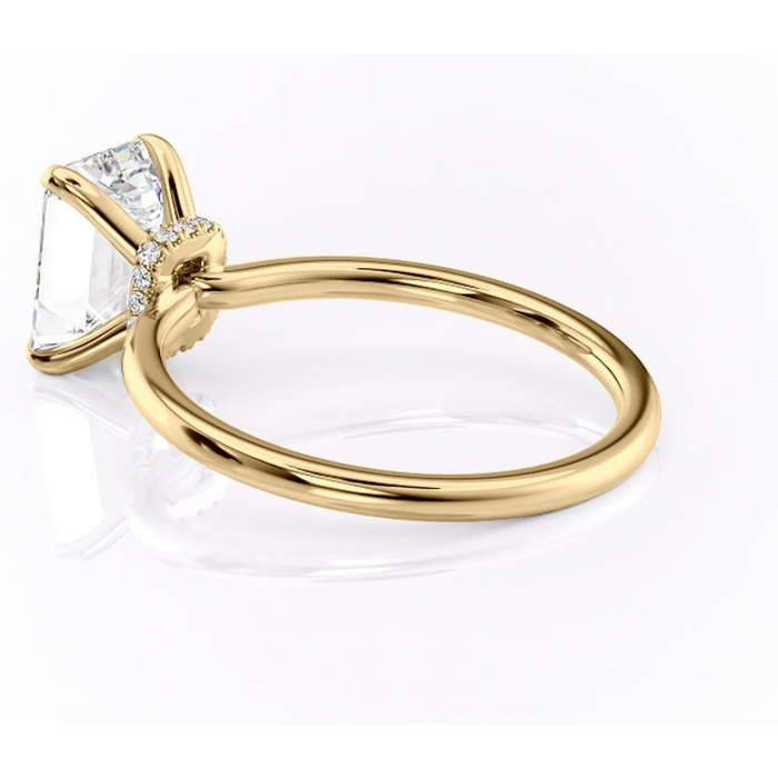 Inel de logodnă Ophelia din aur Galben 14kt cu moissanite tăietură smarald – Solitar rafinată pentru profil înalt | Personalizează și configurează gratuit online [5]