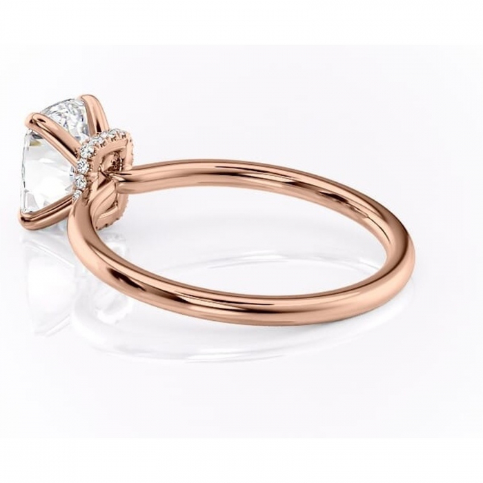 Inel de logodnă Ophelia din aur Rose 14kt cu moissanite tăietură asscher – Solitar rafinată pentru profil înalt | Personalizează și configurează gratuit online [5]