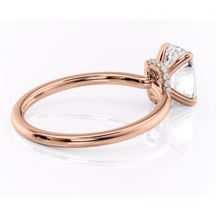 Inel de logodnă Ophelia din aur Rose 14kt cu moissanite tăietură asscher – Solitar rafinată pentru profil înalt | Personalizează și configurează gratuit online [3]