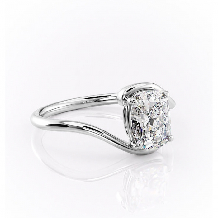 Inel de logodnă Orielle din aur Alb 14kt cu moissanite tăietură asscher – Solitar rafinată pentru profil mediu | Personalizează și configurează gratuit online [1]