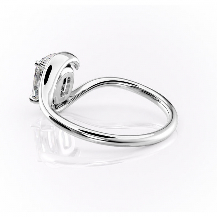 Inel de logodnă Orielle din aur Alb 14kt cu moissanite tăietură asscher – Solitar rafinată pentru profil mediu | Personalizează și configurează gratuit online [5]