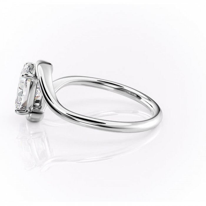 Inel de logodnă Orielle din aur Alb 14kt cu moissanite tăietură asscher – Solitar rafinată pentru profil mediu | Personalizează și configurează gratuit online [6]