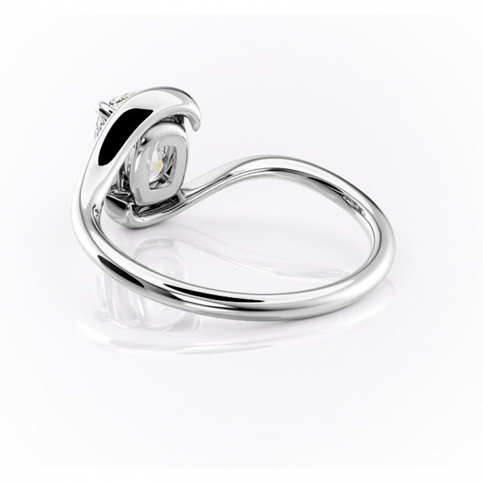 Inel de logodnă Orielle din aur Alb 14kt cu moissanite tăietură asscher – Solitar rafinată pentru profil mediu | Personalizează și configurează gratuit online [4]