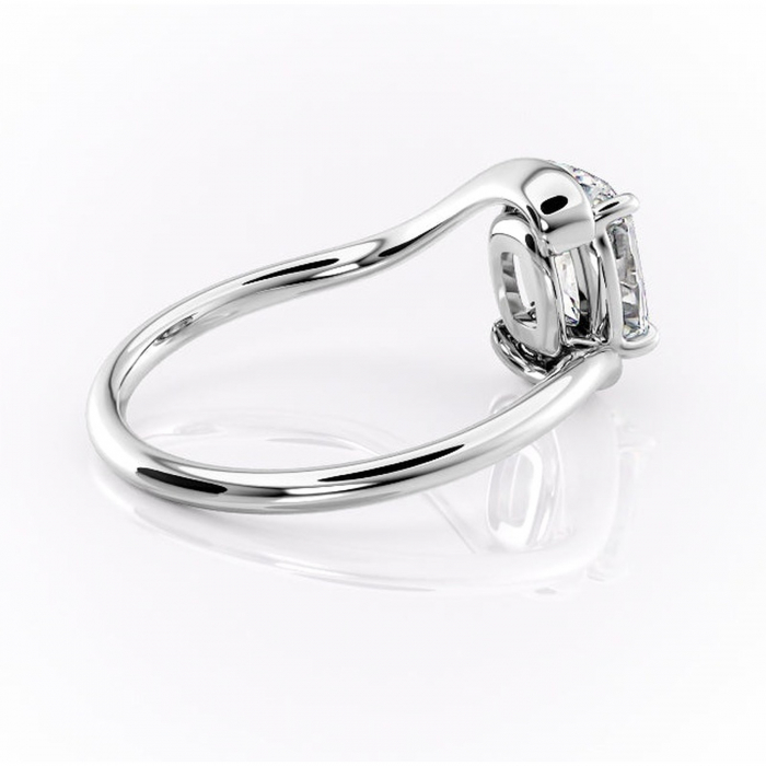 Inel de logodnă Orielle din aur Alb 14kt cu moissanite tăietură asscher – Solitar rafinată pentru profil mediu | Personalizează și configurează gratuit online [3]