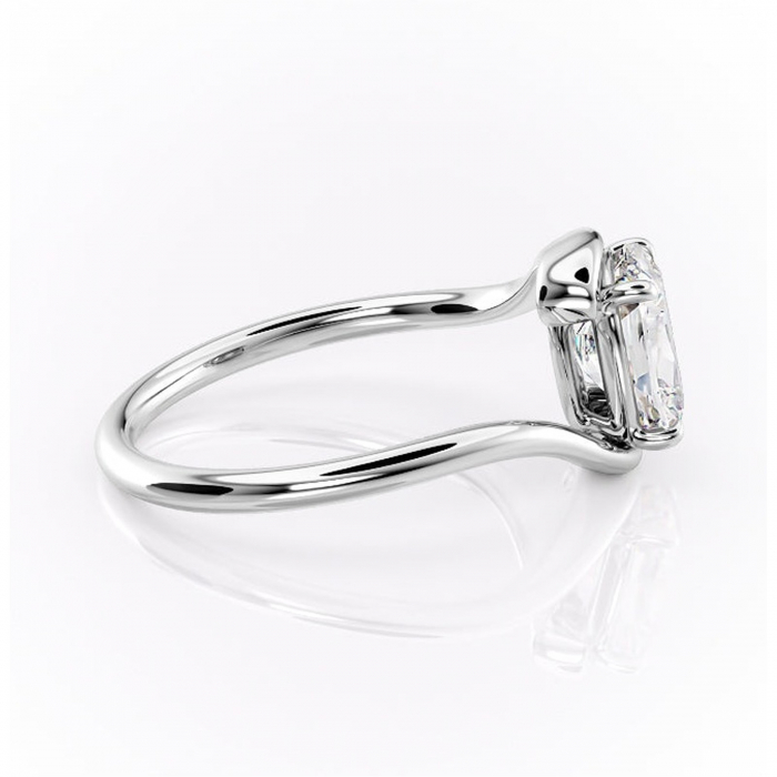 Inel de logodnă Orielle din aur Alb 14kt cu moissanite tăietură asscher – Solitar rafinată pentru profil mediu | Personalizează și configurează gratuit online [2]