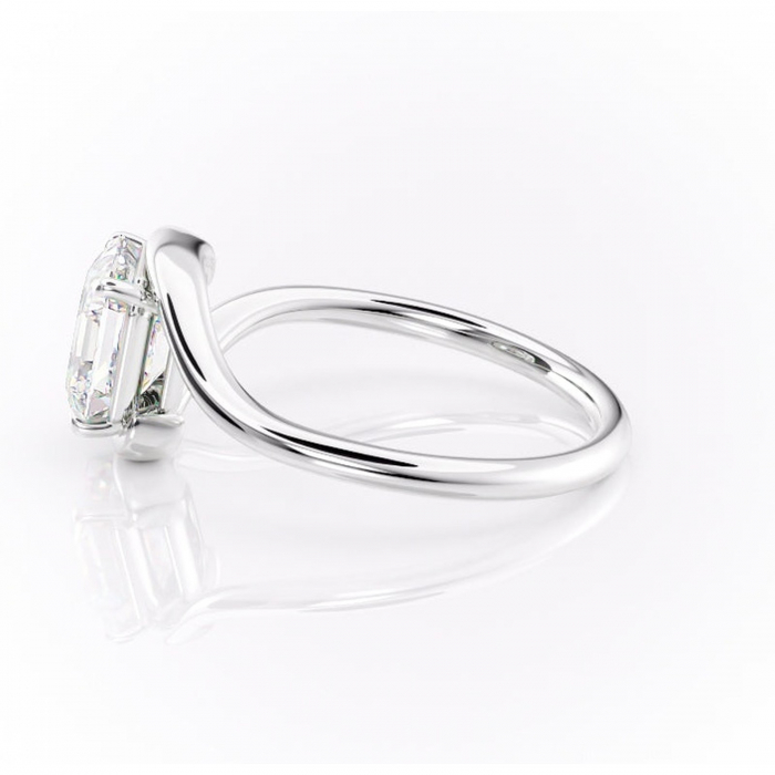 Inel de logodnă Orielle din aur Alb 14kt cu moissanite tăietură asscher – Solitar rafinată pentru profil mediu | Personalizează și configurează gratuit online [6]