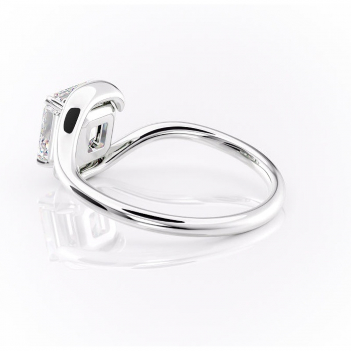 Inel de logodnă Orielle din aur Alb 14kt cu moissanite tăietură asscher – Solitar rafinată pentru profil mediu | Personalizează și configurează gratuit online [5]