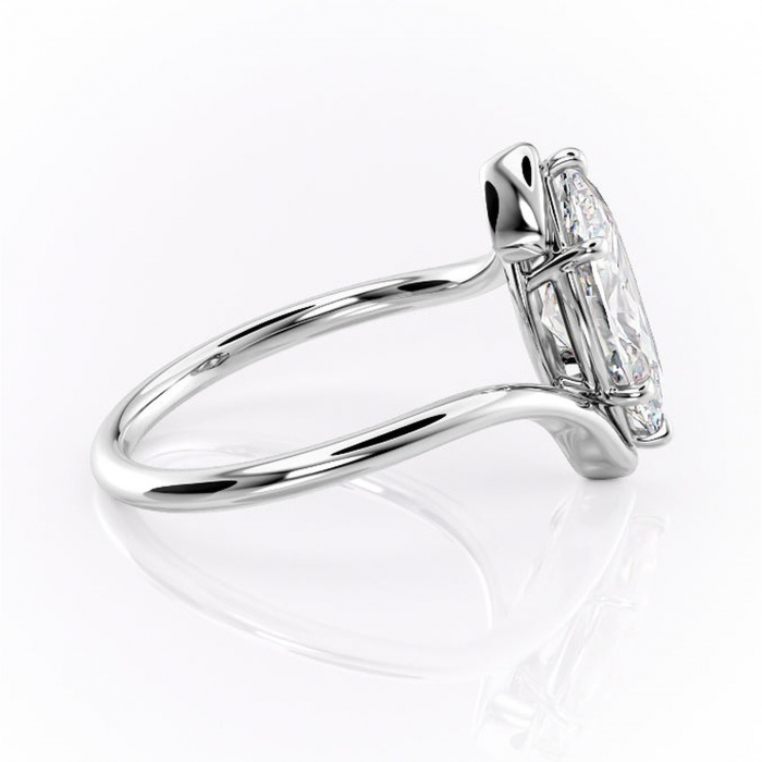 Inel de logodnă Orielle din aur Alb 14kt cu moissanite tăietură marquise – Solitar rafinată pentru profil mediu | Personalizează și configurează gratuit online [2]