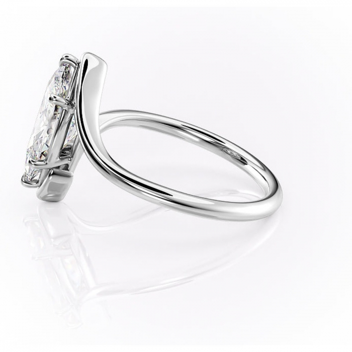 Inel de logodnă Orielle din aur Alb 14kt cu moissanite tăietură marquise – Solitar rafinată pentru profil mediu | Personalizează și configurează gratuit online [6]