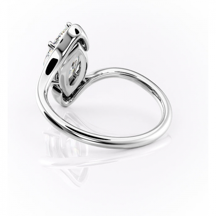 Inel de logodnă Orielle din aur Alb 14kt cu moissanite tăietură marquise – Solitar rafinată pentru profil mediu | Personalizează și configurează gratuit online [4]