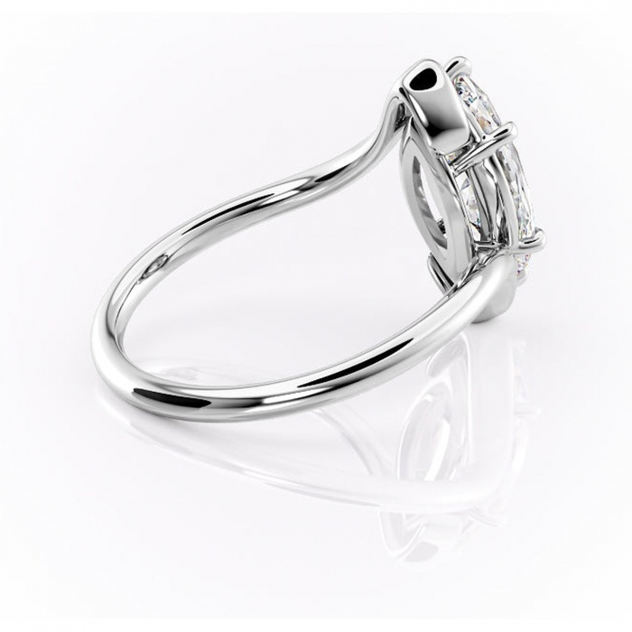 Inel de logodnă Orielle din aur Alb 14kt cu moissanite tăietură marquise – Solitar rafinată pentru profil mediu | Personalizează și configurează gratuit online [3]
