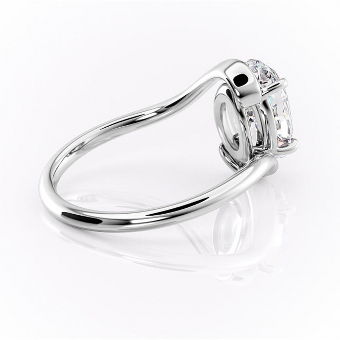 Inel de logodnă Orielle din aur Alb 14kt cu moissanite tăietură ovală – Solitar rafinată pentru profil mediu | Personalizează și configurează gratuit online [3]