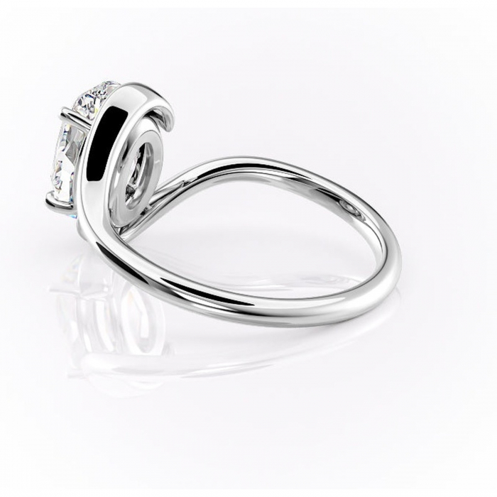 Inel de logodnă Orielle din aur Alb 14kt cu moissanite tăietură ovală – Solitar rafinată pentru profil mediu | Personalizează și configurează gratuit online [5]