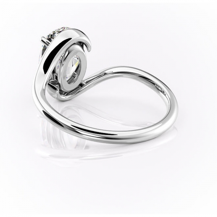 Inel de logodnă Orielle din aur Alb 14kt cu moissanite tăietură ovală – Solitar rafinată pentru profil mediu | Personalizează și configurează gratuit online [4]