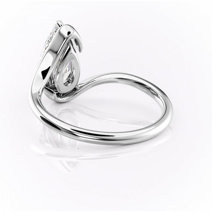 Inel de logodnă Orielle din aur Alb 14kt cu moissanite tăietură pară – Solitar rafinată pentru profil mediu | Personalizează și configurează gratuit online [4]