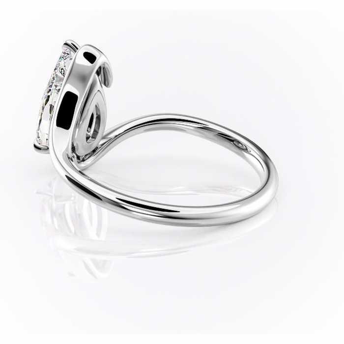 Inel de logodnă Orielle din aur Alb 14kt cu moissanite tăietură pară – Solitar rafinată pentru profil mediu | Personalizează și configurează gratuit online [5]