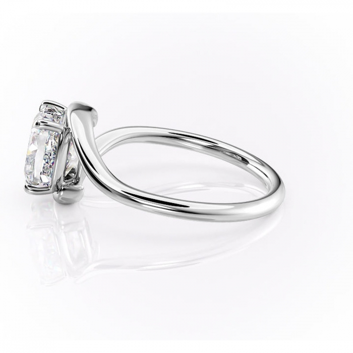 Inel de logodnă Orielle din aur Alb 14kt cu moissanite tăietură pernă – Solitar rafinată pentru profil mediu | Personalizează și configurează gratuit online [6]