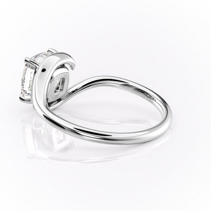 Inel de logodnă Orielle din aur Alb 14kt cu moissanite tăietură pernă – Solitar rafinată pentru profil mediu | Personalizează și configurează gratuit online [5]