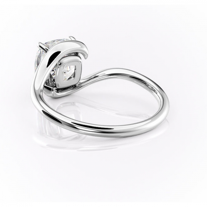 Inel de logodnă Orielle din aur Alb 14kt cu moissanite tăietură pernă – Solitar rafinată pentru profil mediu | Personalizează și configurează gratuit online [4]