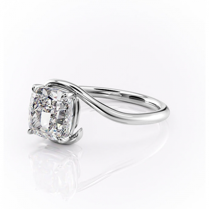 Inel de logodnă Orielle din aur Alb 14kt cu moissanite tăietură pernă – Solitar rafinată pentru profil mediu | Personalizează și configurează gratuit online [7]