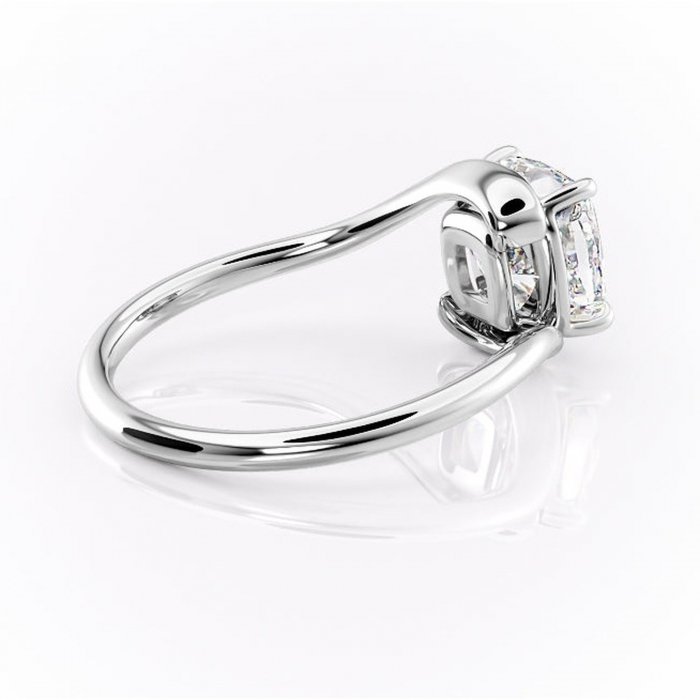 Inel de logodnă Orielle din aur Alb 14kt cu moissanite tăietură pernă – Solitar rafinată pentru profil mediu | Personalizează și configurează gratuit online [3]