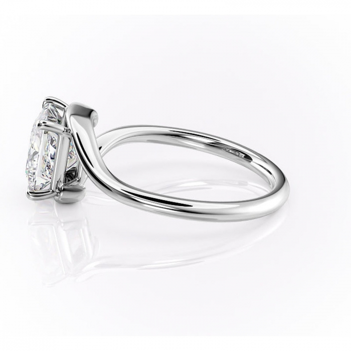 Inel de logodnă Orielle din aur Alb 14kt cu moissanite tăietură princess – Solitar rafinată pentru profil mediu | Personalizează și configurează gratuit online [6]