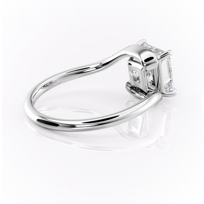 Inel de logodnă Orielle din aur Alb 14kt cu moissanite tăietură princess – Solitar rafinată pentru profil mediu | Personalizează și configurează gratuit online [3]