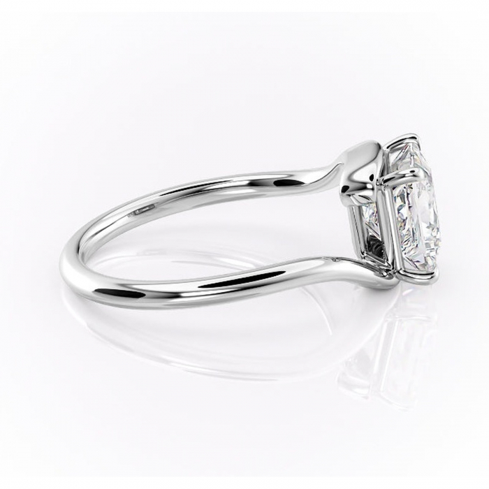 Inel de logodnă Orielle din aur Alb 14kt cu moissanite tăietură princess – Solitar rafinată pentru profil mediu | Personalizează și configurează gratuit online [2]