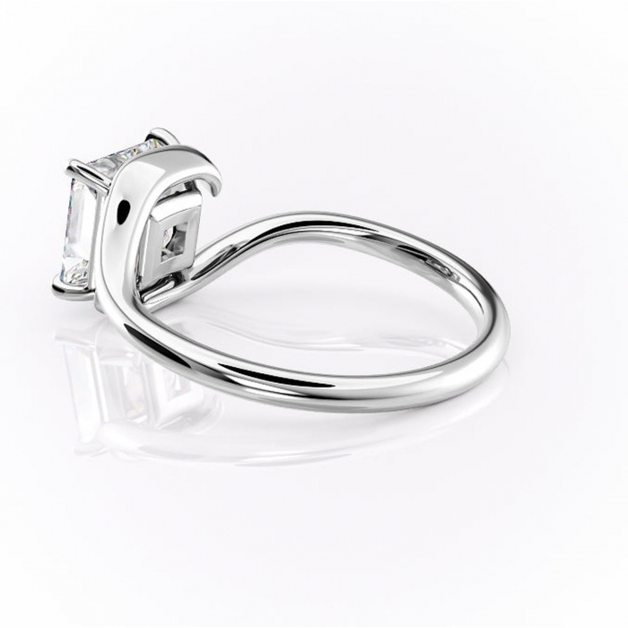 Inel de logodnă Orielle din aur Alb 14kt cu moissanite tăietură princess – Solitar rafinată pentru profil mediu | Personalizează și configurează gratuit online [5]
