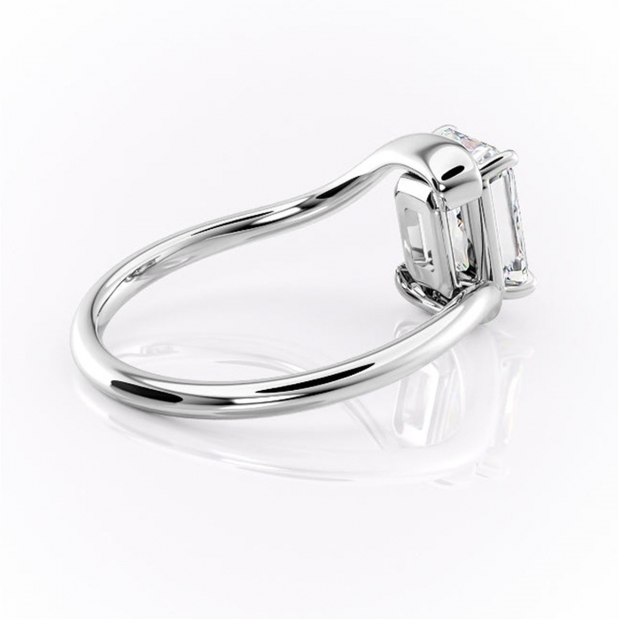 Inel de logodnă Orielle din aur Alb 14kt cu moissanite tăietură radiantă – Solitar rafinată pentru profil mediu | Personalizează și configurează gratuit online [3]