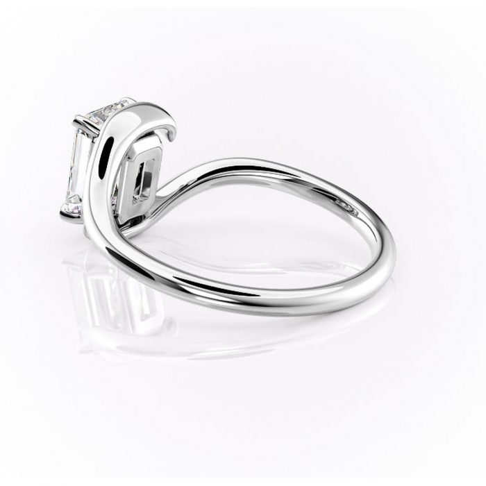 Inel de logodnă Orielle din aur Alb 14kt cu moissanite tăietură radiantă – Solitar rafinată pentru profil mediu | Personalizează și configurează gratuit online [5]