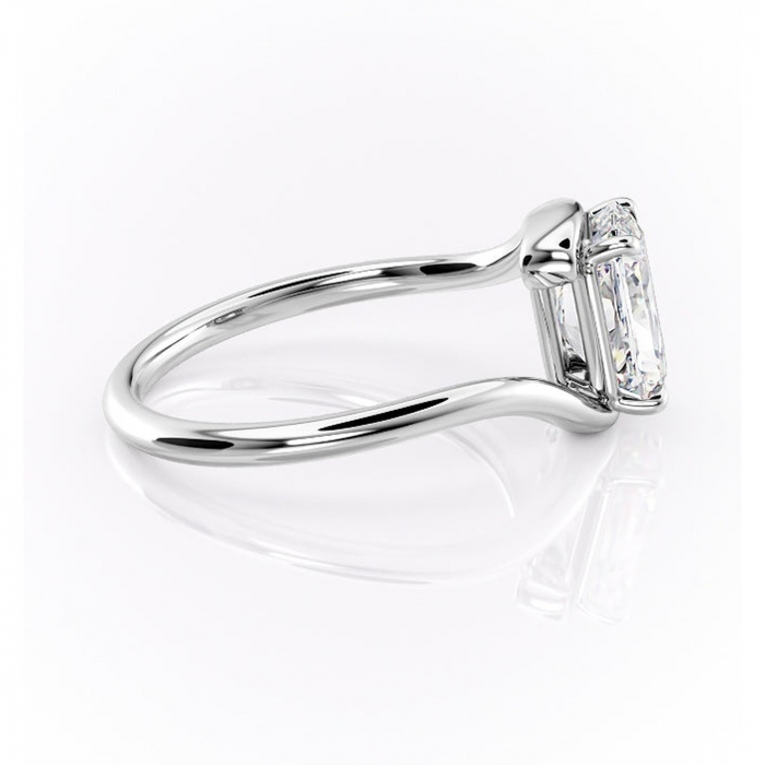 Inel de logodnă Orielle din aur Alb 14kt cu moissanite tăietură radiantă – Solitar rafinată pentru profil mediu | Personalizează și configurează gratuit online [2]