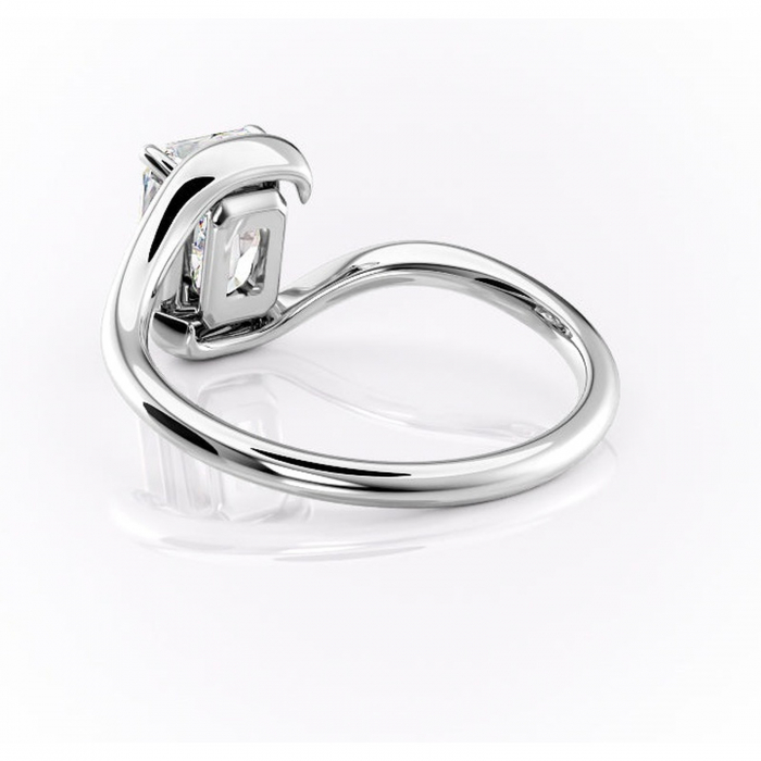 Inel de logodnă Orielle din aur Alb 14kt cu moissanite tăietură radiantă – Solitar rafinată pentru profil mediu | Personalizează și configurează gratuit online [4]